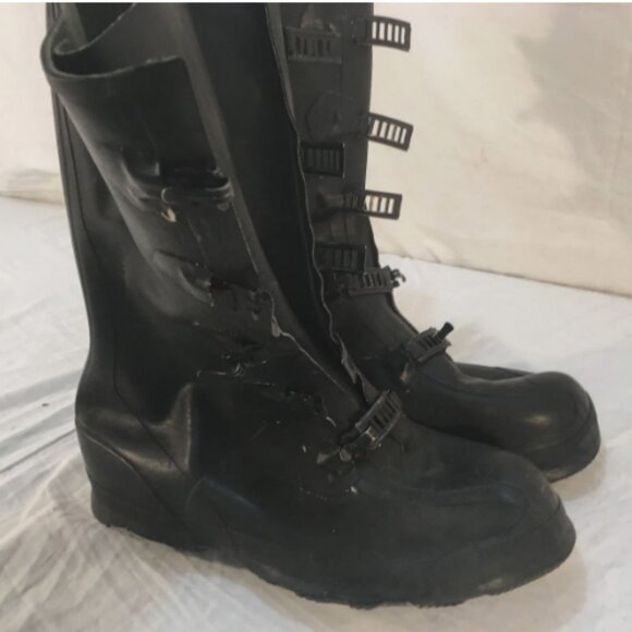 VTG MILITARY SURPLUS XCLUSIVE RUBBER US sz9 DLA100-89-C-4210 OVERBOOTS NM 01874 main image 4